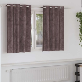 Aizkars Ar Aizkariem 2 Pcs Brūna 140 X 140 Cm Samts Vidaxl