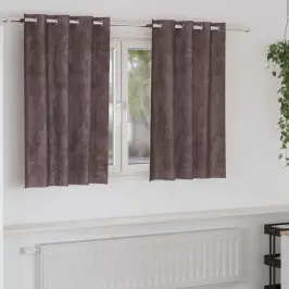 Aizkars Ar Aizkariem 2 Pcs Brūna 140 X 140 Cm Samts Vidaxl