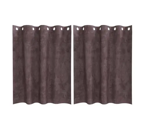 Aksominio Tipo Užuolaidos 2 Pcs Ruda 140 X 140 Cm Aksomas