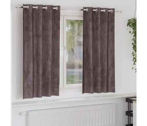 Kardin Kardinatega 2 Pcs Pruun 175 X 140 Cm Samet