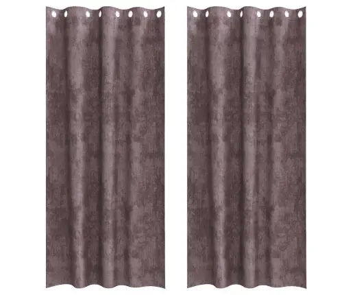 Satiinist Kardinad Kardinatega 2 Pcs Pruun 225 X 140 Cm Samet