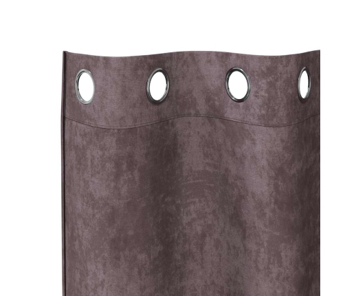 Kardin Kardinatega 2 Pcs Pruun 260 X 140 Cm Samet