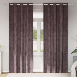 Aizkars Ar Aizkariem 2 Pcs Brūna 260 X 140 Cm Samts Vidaxl