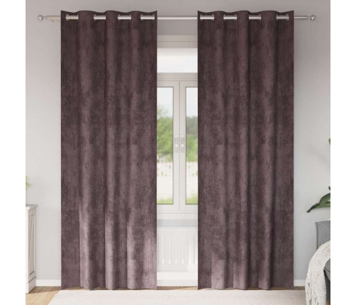 Kardin Kardinatega 2 Pcs Pruun 260 X 140 Cm Samet