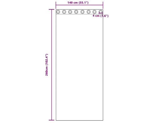 Kardin Kardinatega 2 Pcs Pruun 260 X 140 Cm Samet