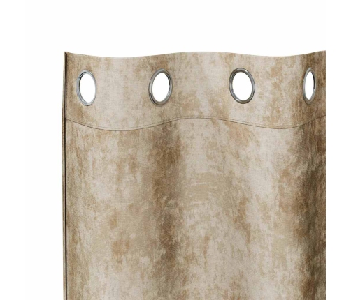 Samta Aizkaru Komplekts (2 Gab.) Ar Acīm Krēmkrāsā, Izmērs 245 X 140 Cm Vidaxl