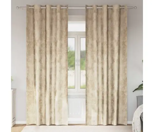 Kardin Kardinatega 2 Pcs Cream 245 X 140 Cm Samet