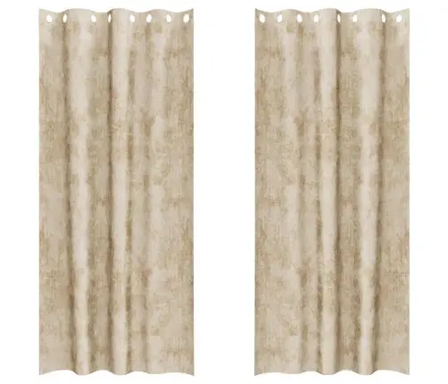 Kardin Kardinatega 2 Pcs Cream 245 X 140 Cm Samet