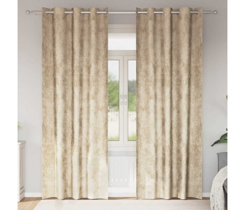 Kardin Kardinatega 2 Pcs Cream 260 X 140 Cm Samet