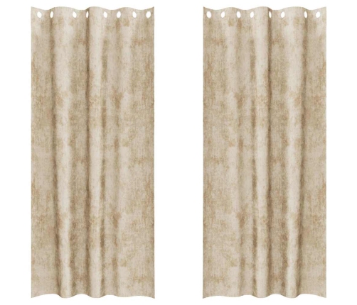 Kardin Kardinatega 2 Pcs Cream 260 X 140 Cm Samet