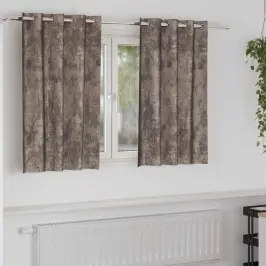 Aizkars Ar Aizkariem 2 Pcs Kapučīno 140 X 140 Cm Samts Vidaxl
