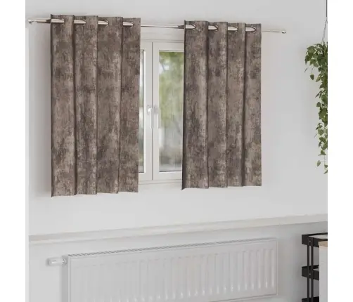 Aksominio Tipo Užuolaidos 2 Pcs Kapučino 140 X 140 Cm Aksomas