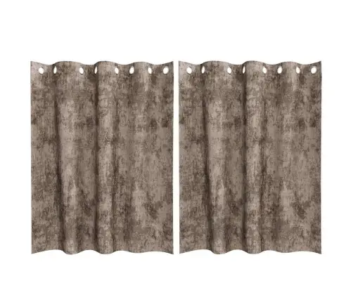 Aksominio Tipo Užuolaidos 2 Pcs Kapučino 140 X 140 Cm Aksomas