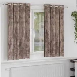 Užuolaida Su Užuolaidomis 2 Pcs Kapučino 175 X 140 Cm Aksomas