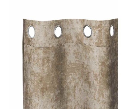 Kardin Kardinatega 2 Pcs Šampanjavärvi 245 X 140 Cm Samet