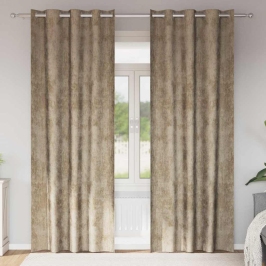 Aizkars Ar Aizkariem 2 Pcs Šampanieša 245 X 140 Cm Samts Vidaxl