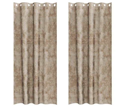 Kardin Kardinatega 2 Pcs Šampanjavärvi 245 X 140 Cm Samet