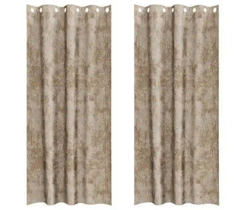 Užuolaida Su Užuolaidomis 2 Pcs Šampano 260 X 140 Cm Aksomas