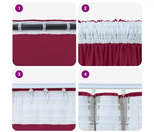 Samta Aizkari 2 Gab. Ar Aci, Vīna Sarkans, 175 X 140 Cm Vidaxl