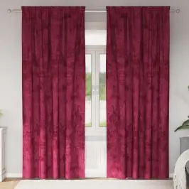Kardin Kardinatega 2 Pcs Veinipunane 225 X 140 Cm Samet