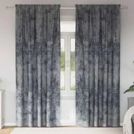 Aizkars Ar Aizkariem 2 Pcs Sudraba Pelēks 225 X 140 Cm Samts Vidaxl