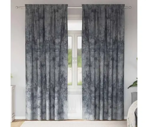 Satiinist Kardinad 2 Pcs Hõbehall 260 X 140 Cm Samet