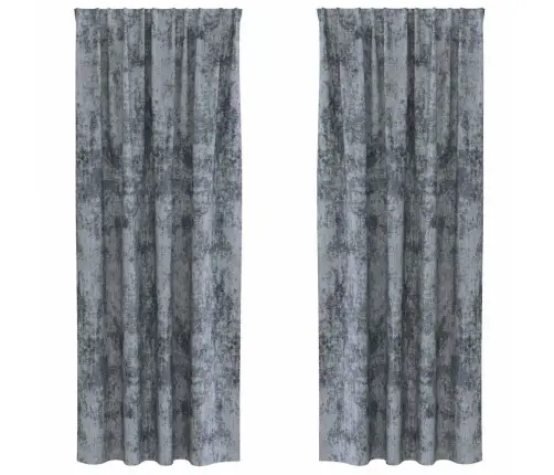 Satiinist Kardinad 2 Pcs Hõbehall 260 X 140 Cm Samet