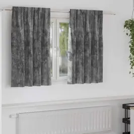 Aizkars Ar Aizkariem 2 Pcs Pelēka 140 X 140 Cm Samts Vidaxl