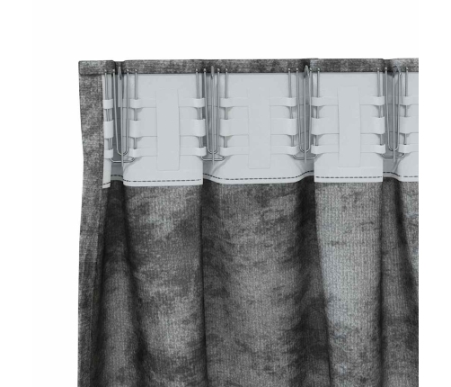 Užuolaida Su Užuolaidomis 2 Pcs Pilka 225 X 140 Cm Aksomas
