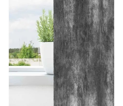 Samta Aizkaru Komplekts 2 Gabali Ar Acs Caurumiem Pelēkā Krāsā 260 X 140 Cm Vidaxl