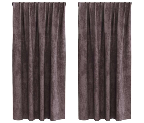 Kardin Kardinatega 2 Pcs Pruun 175 X 140 Cm Samet