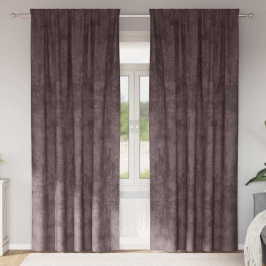 Aizkars Ar Aizkariem 2 Pcs Brūna 225 X 140 Cm Samts Vidaxl