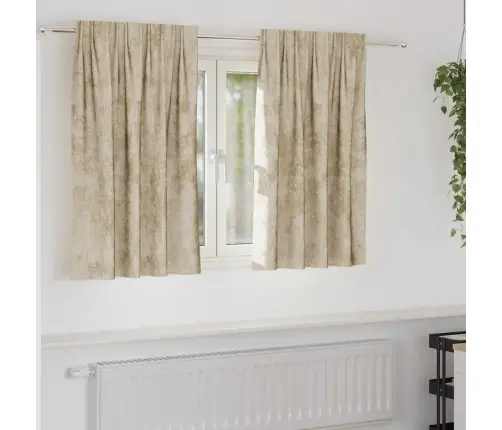 Satiinist Kardinad Kardinatega 2 Pcs Cream 140 X 140 Cm Samet