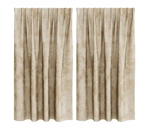 Satiinist Kardinad Kardinatega 2 Pcs Cream 140 X 140 Cm Samet