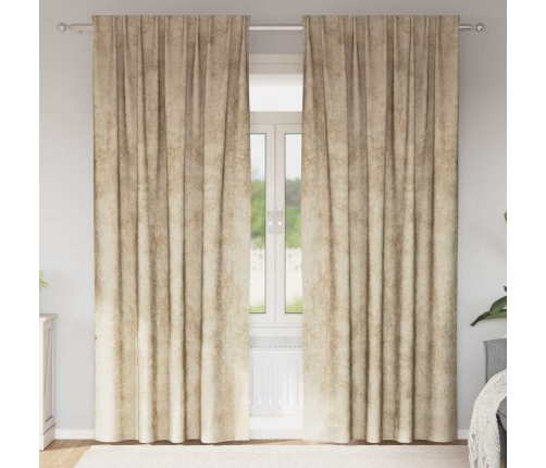 Kardin Kardinatega 2 Pcs Cream 245 X 140 Cm Samet