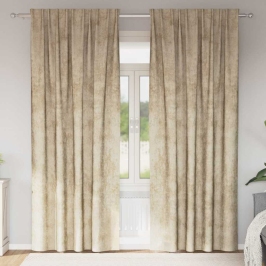 Kardin Kardinatega 2 Pcs Cream 260 X 140 Cm Samet