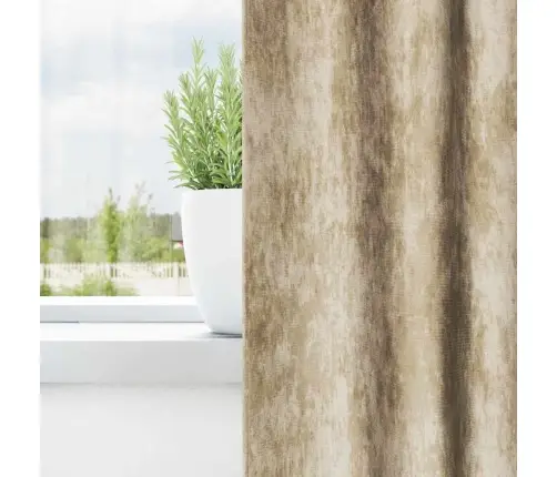 Aksominio Tipo Užuolaidos 2 Pcs Kreminė 260 X 140 Cm Aksomas