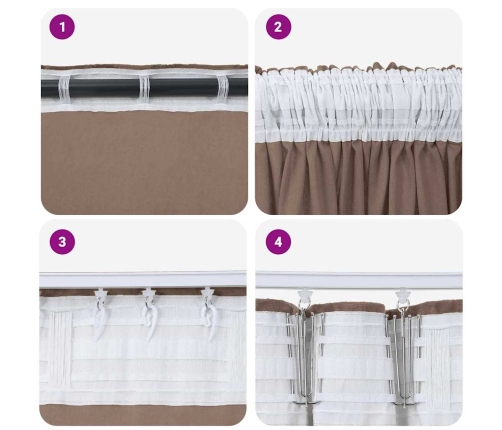 Kardin Kardinatega 2 Pcs Cappuccino 225 X 140 Cm Samet