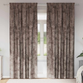 Aizkars Ar Aizkariem 2 Pcs Kapučīno 245 X 140 Cm Samts Vidaxl