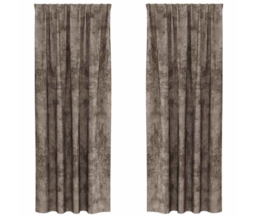Užuolaida Su Užuolaidomis 2 Pcs Kapučino 245 X 140 Cm Aksomas