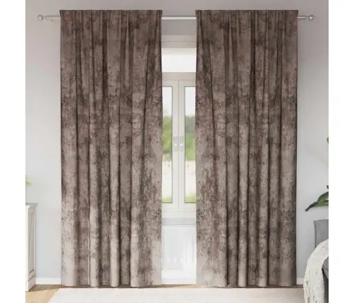 Kardin Kardinatega 2 Pcs Cappuccino 260 X 140 Cm Samet Kardin Kardinatega 2 Pcs Cappuccino 260 X 140 Cm Samet