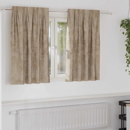 Aizkars Ar Aizkariem 2 Pcs Šampanieša 140 X 140 Cm Samts Vidaxl