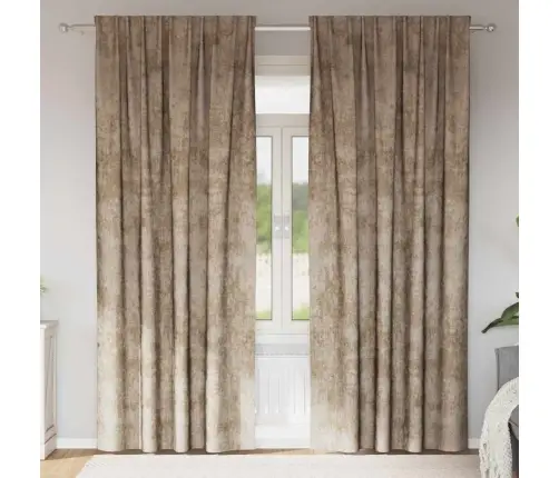 Kardin Kardinatega 2 Pcs Šampanjavärvi 225 X 140 Cm Samet Kardin Kardinatega 2 Pcs Šampanjavärvi 225 X 140 Cm Samet