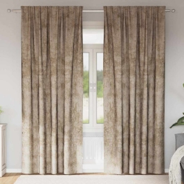 Aizkars Ar Aizkariem 2 Pcs Šampanieša 245 X 140 Cm Samts Vidaxl