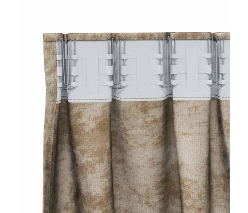 Samta Aizkaru Komplekts 2 Gabali Ar Acs Savienojumiem Šampanieša Krāsā, 260 X 140 Cm Vidaxl