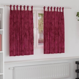 Aizkars Ar Aizkariem 2 Pcs Vīna Sarkans 140 X 140 Cm Samts Vidaxl