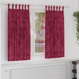 Kardin Kardinatega 2 Pcs Veinipunane 175 X 140 Cm Samet