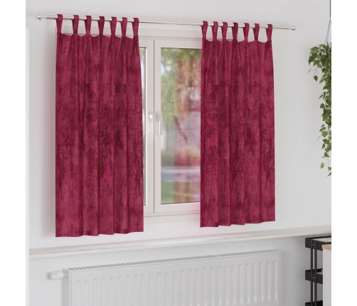 Kardin Kardinatega 2 Pcs Veinipunane 175 X 140 Cm Samet