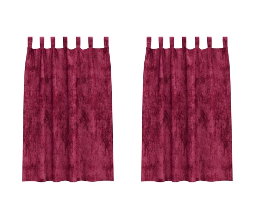 Kardin Kardinatega 2 Pcs Veinipunane 175 X 140 Cm Samet