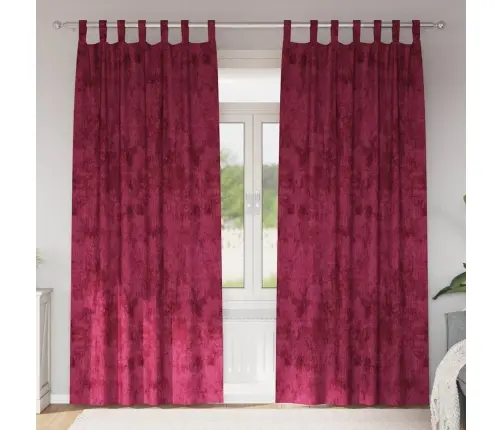 Užuolaida 2 Pcs Vyno Raudonumo 245 X 140 Cm Aksomas